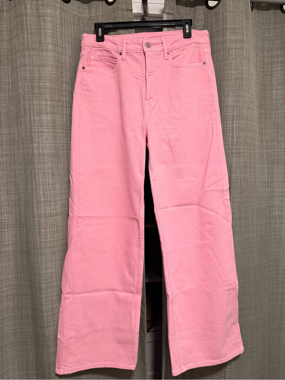 Old Navy Pink High-Rise Wide-Leg Jeans